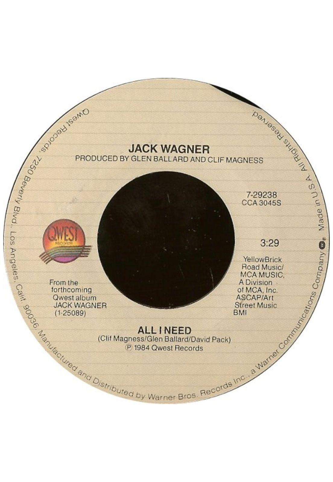 JACK WAGNER - ALL I NEED | 7" SINGLE USADO-2