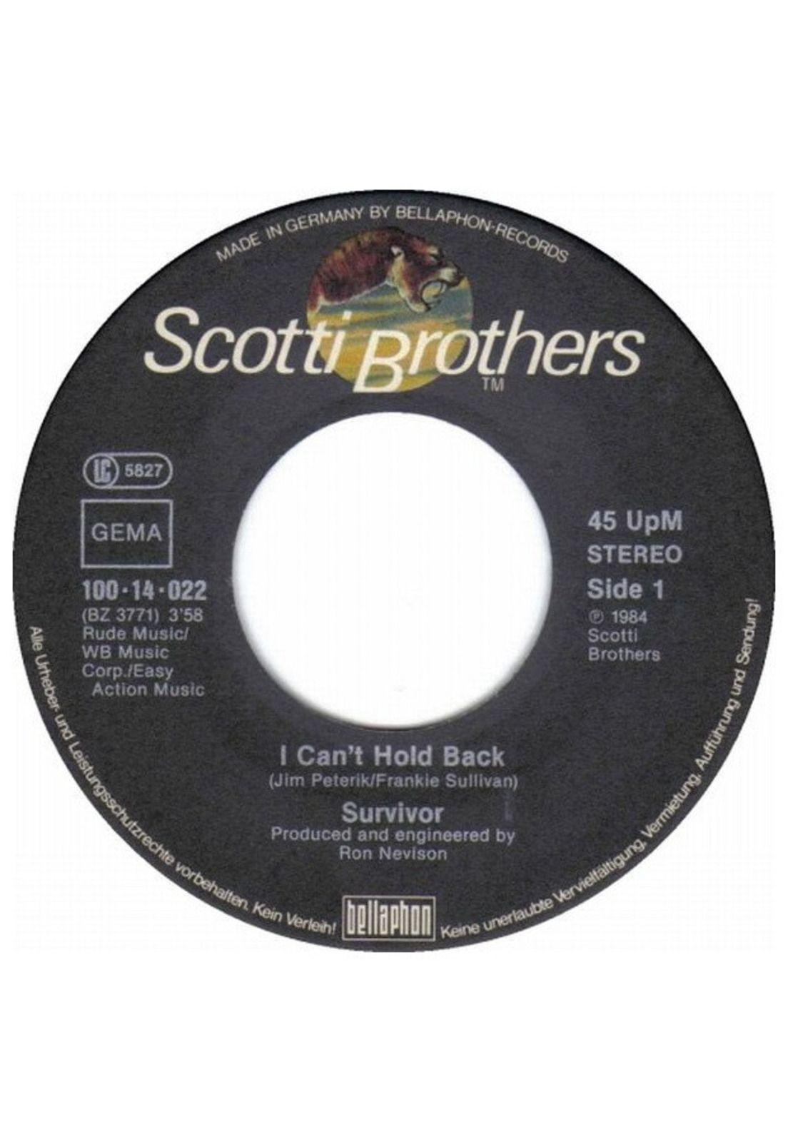 SURVIVOR - I CAN´T HOLD BACK | 7" SINGLE USADO-2