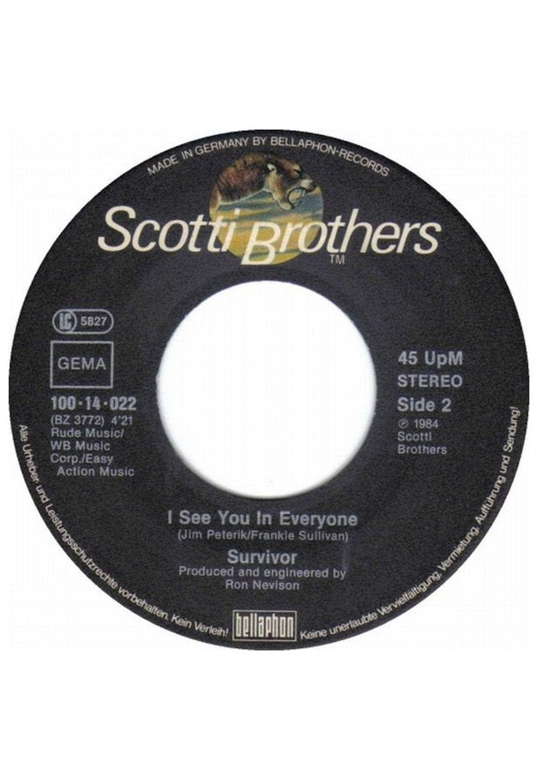 SURVIVOR - I CAN´T HOLD BACK | 7" SINGLE USADO-3