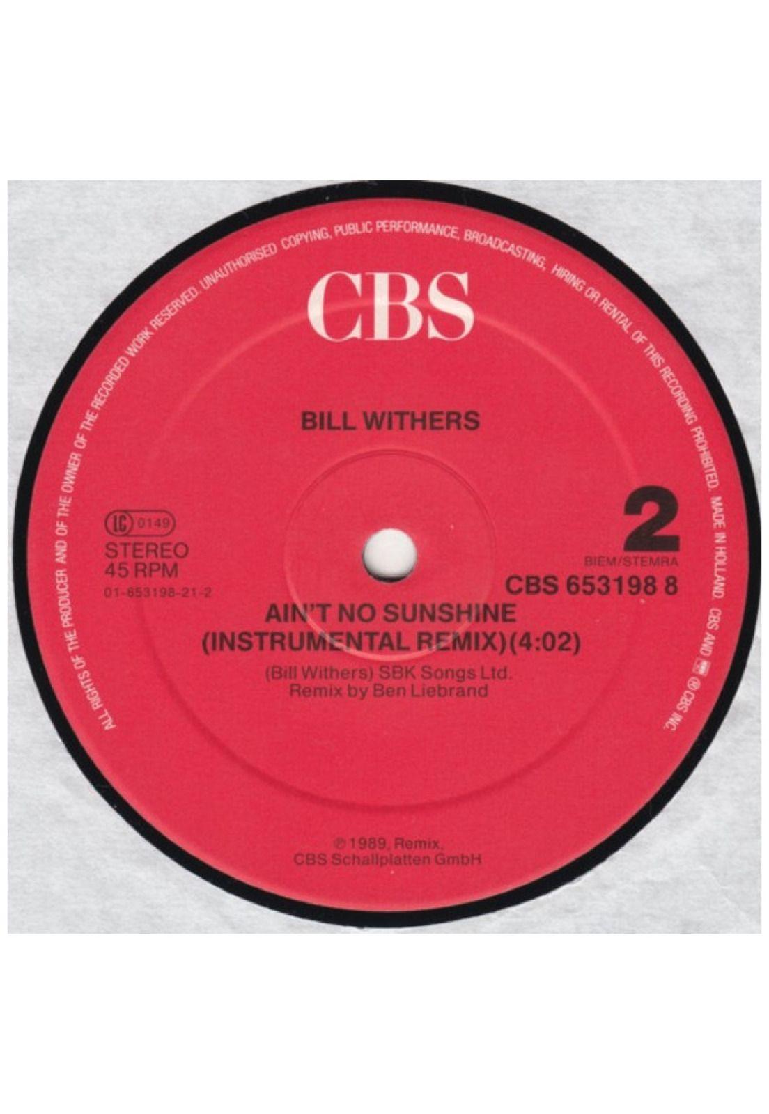 BILL WITHERS - AIN'T NO SUNSHINE (SEXUAL MIX) | 12" MAXI SINGLE VINILO USADO-3