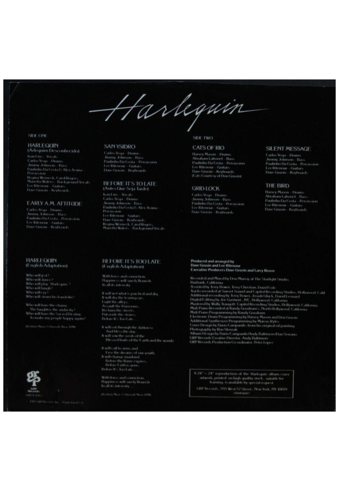 DAVE GRUSIN & LEE RITENOUR - HARLEQUIN (VDE-NUEVO/SELLADO) | VINILO-2