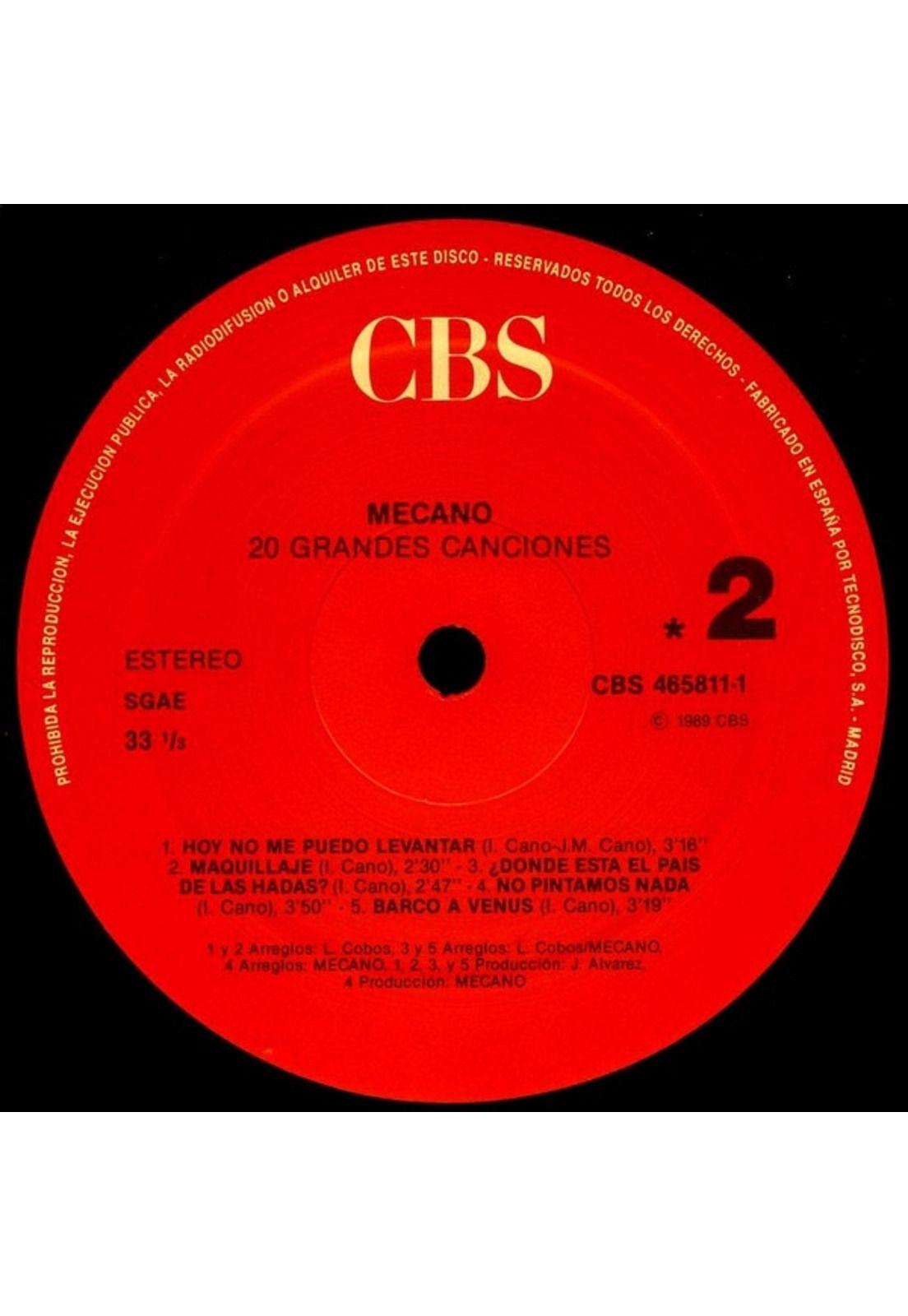 MECANO - 20 GRANDES EXITOS (FALTA 1 DISCO/SIN CARATULA) | VINILO USADO-2