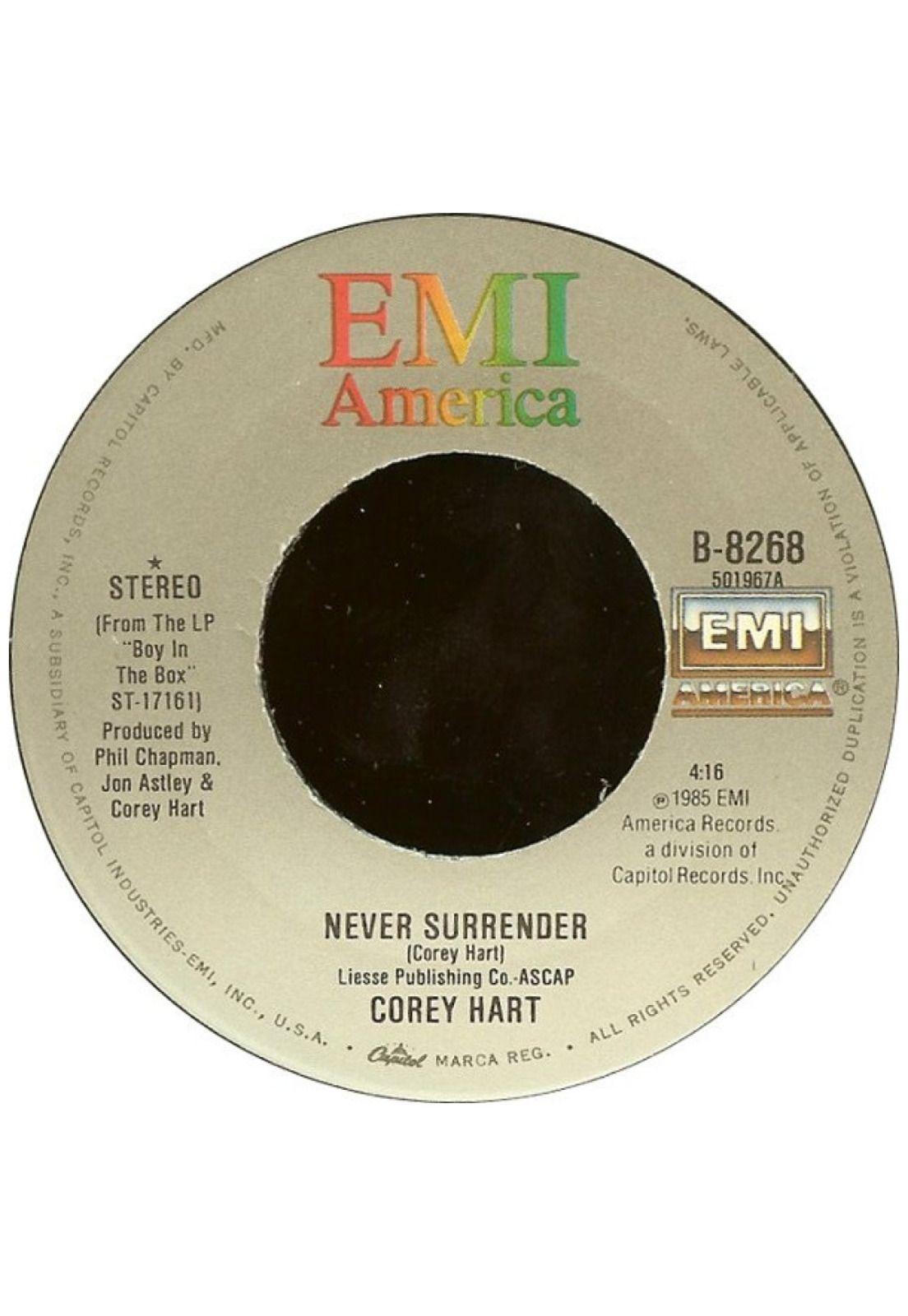 COREY HART - NEVER SURRENDER | 7" SINGLE USADO-2