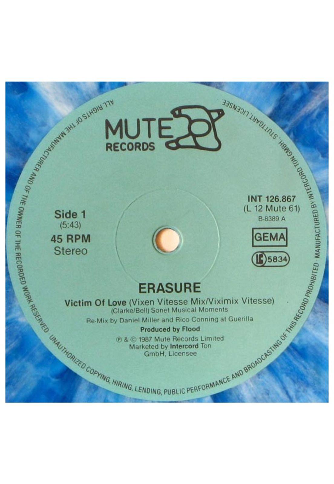 ERASURE - VICTIMS OF LOVE (BLUE VYNIL) | 12" MAXI SINGLE USADO-2