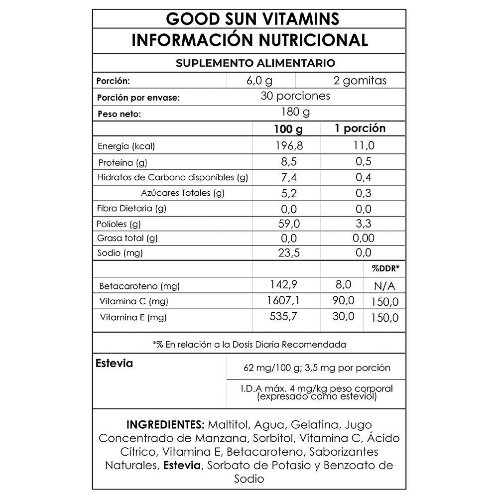 Vitaminas GoodSun Betacaroteno 1Mes - GumiBears-3