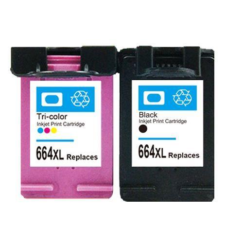 Pack Tinta 664xl Negro y Tricolor Compatible con 1115-2135-3635 2345-1