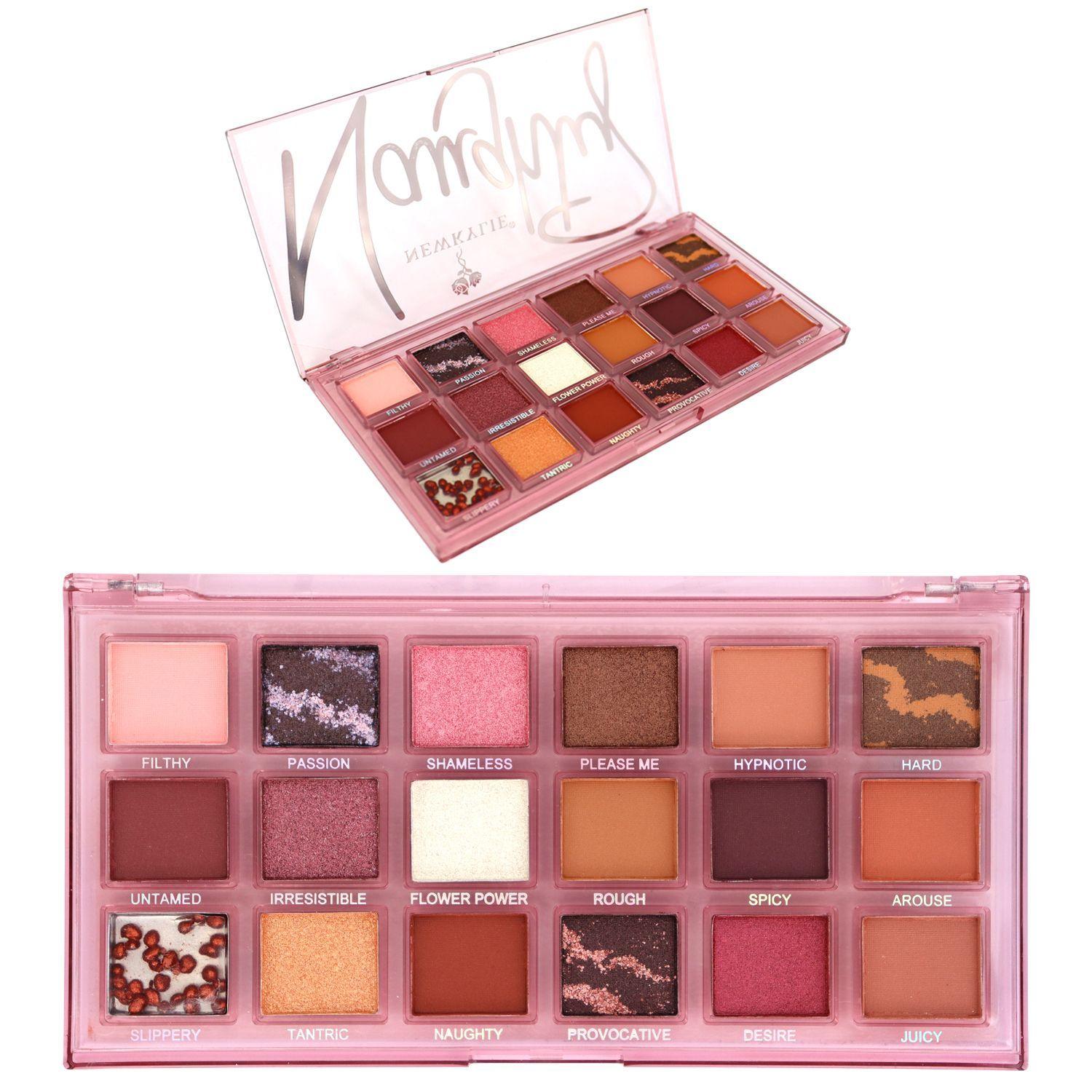 Set Paleta Sombras Ojos Tono Naughty Red y brochas Estuche-4