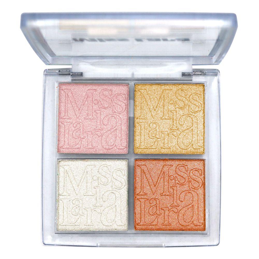 Paleta Iluminador 4 Tonos En Polvo Glow Maquillaje Rostro-0