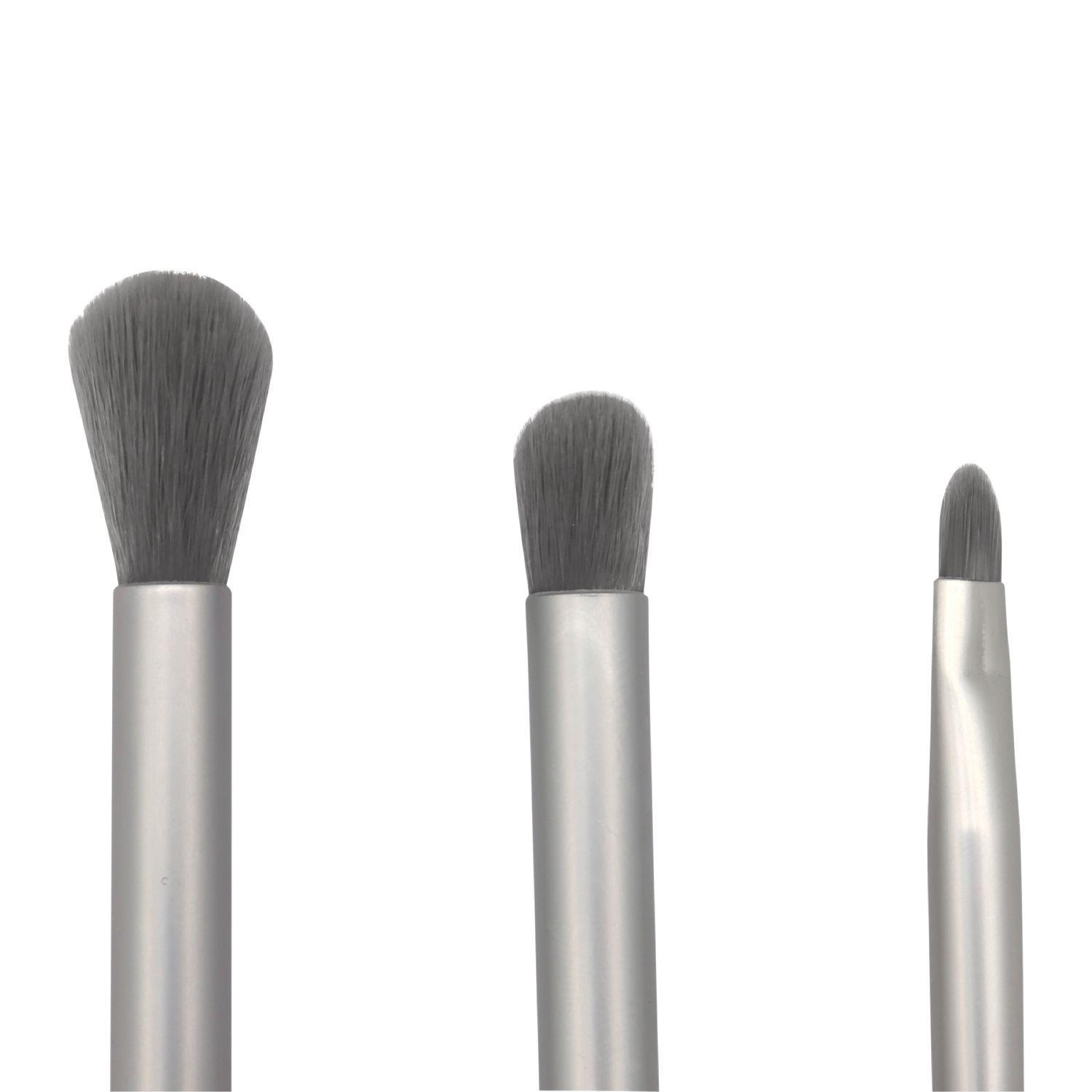 Set De 3 Pinceles Brochas Silver Collection Para Maquillaje Profesional-1