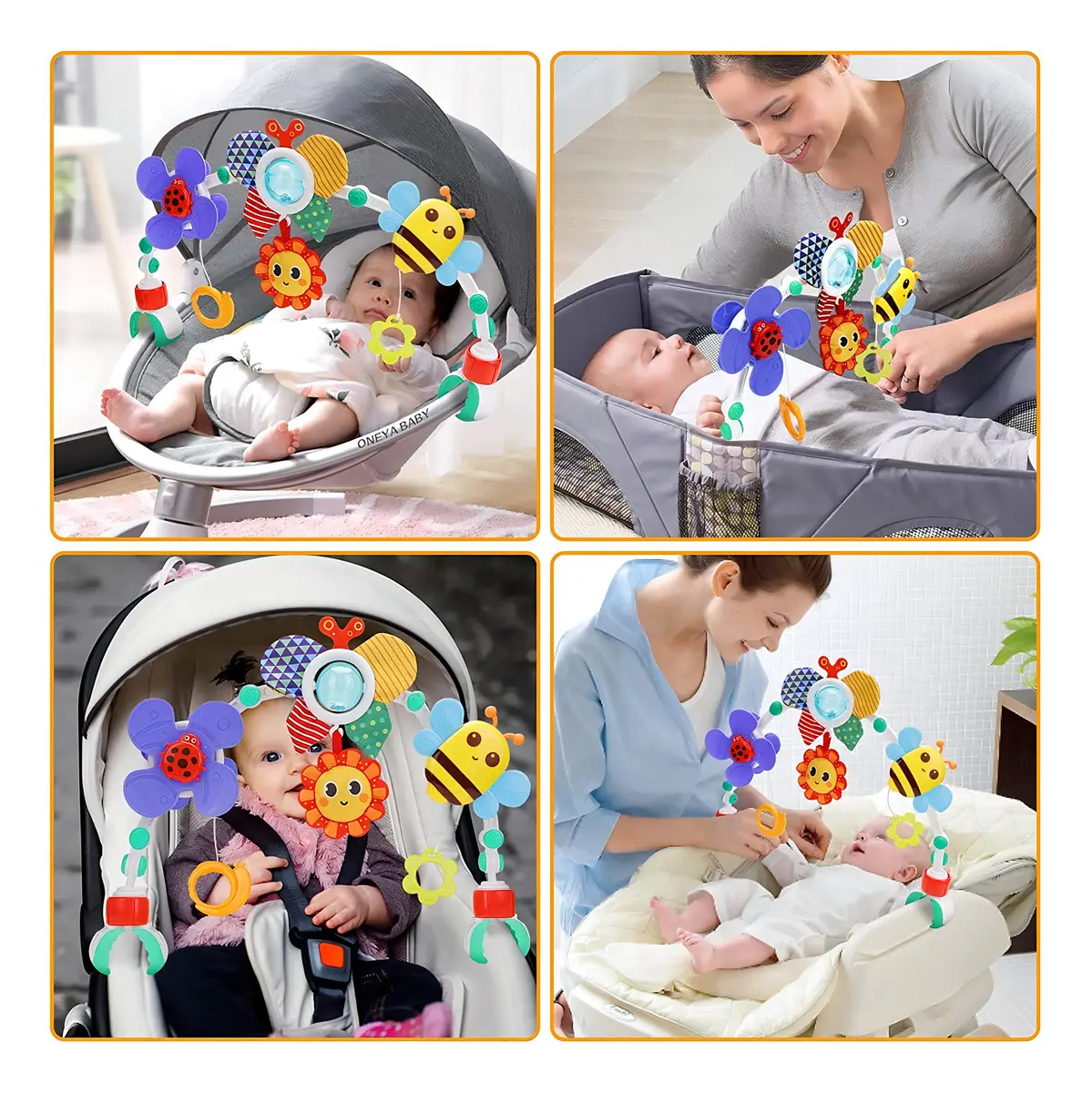 Arco Móvil Estimulación Bebé Para Coche-cuna-sillas Color Multicolor Mariposa-1