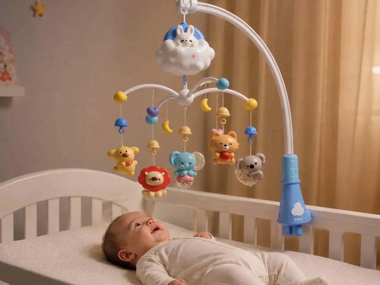 Móvil Musical Para Cuna Bebé Con Proyector Y Control Remoto-2