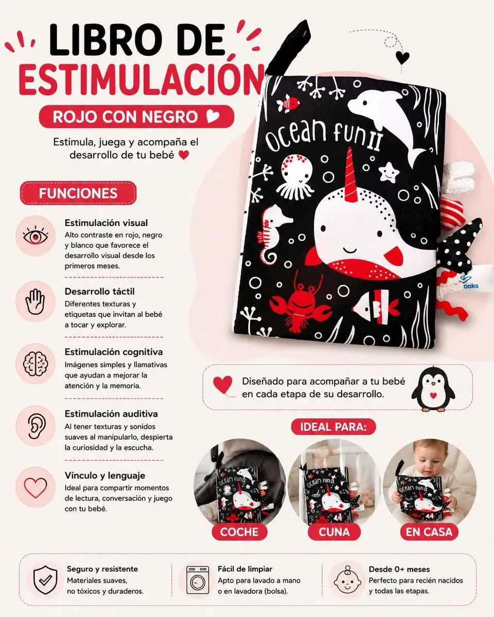 Set Juguete Estimulación Temprana Bebé Alto Contraste Regalo-3