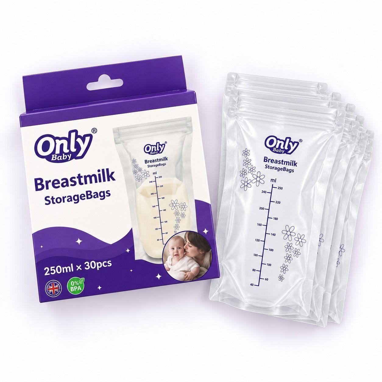 Bolsas para Almacenar Leche Materna Only Baby 250 ml (30 Unidades)-2