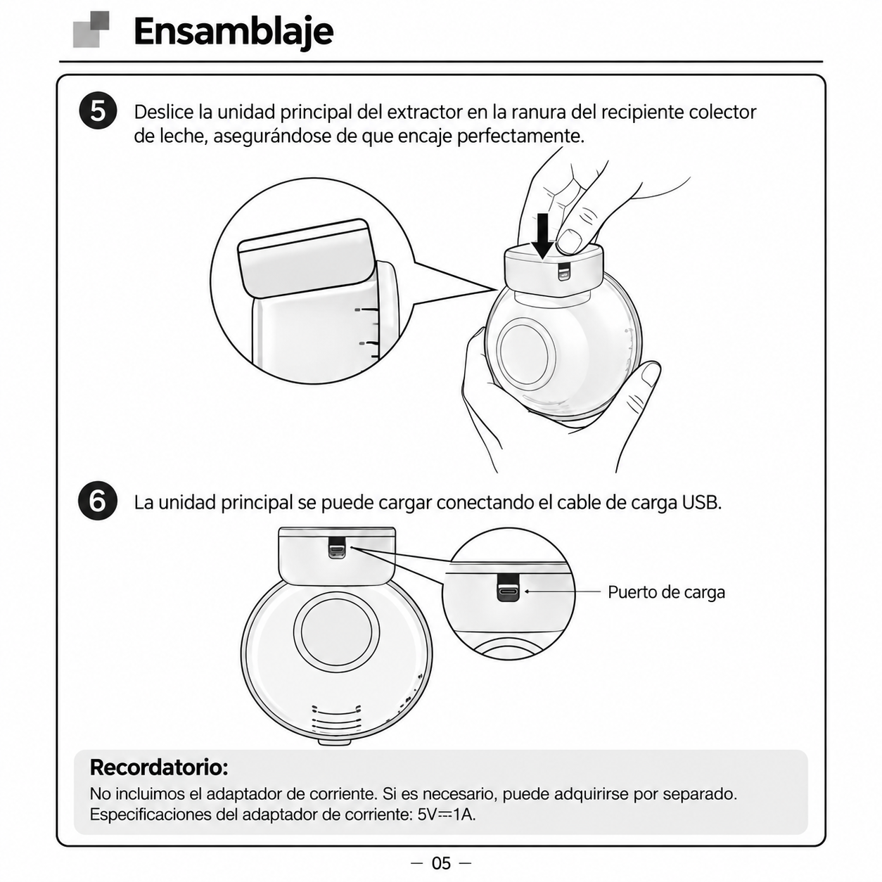 Extractor de Leche Eléctrico Wearable Manos Libres MY-376 Blanco-1