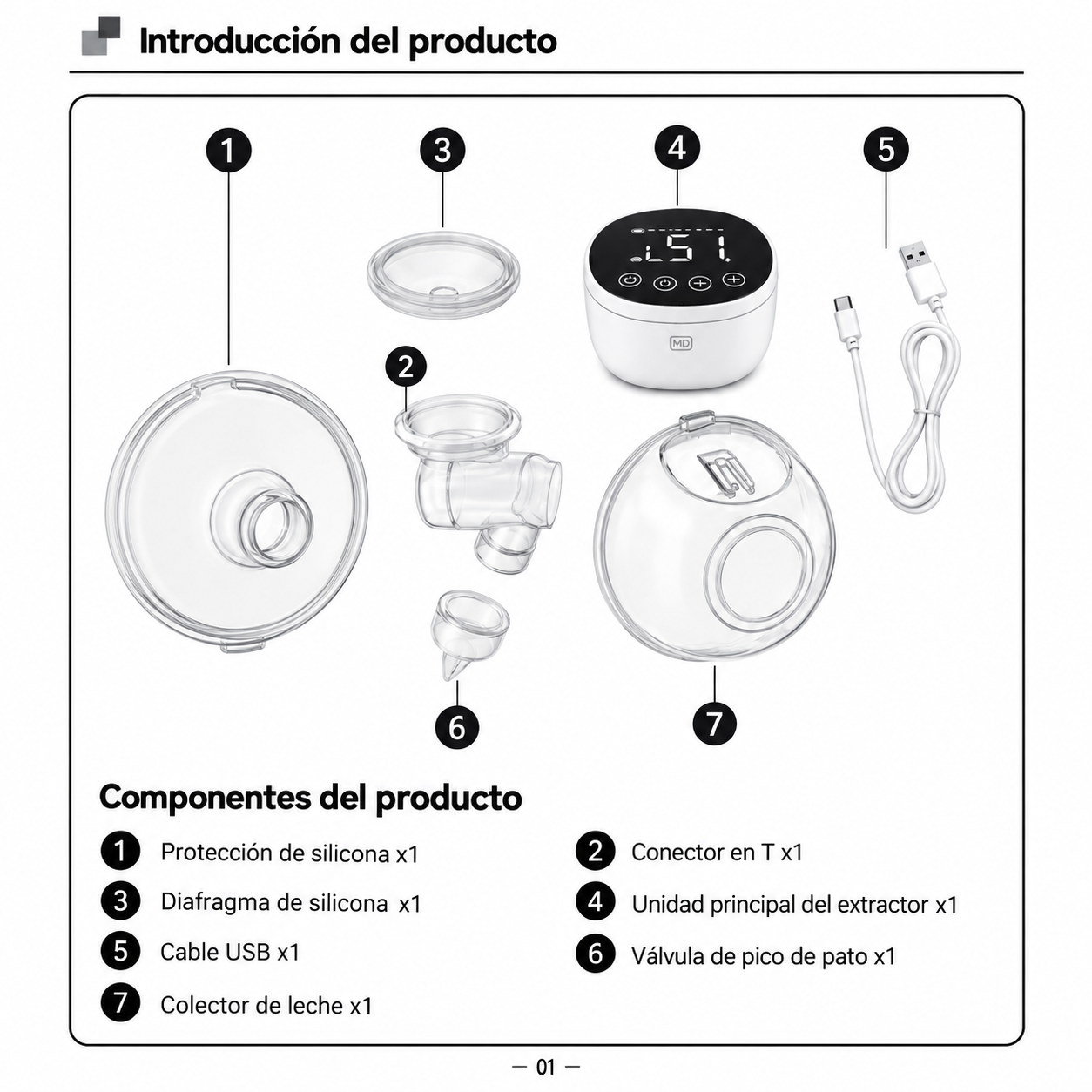 Extractor de Leche Eléctrico Wearable Manos Libres MY-376 Blanco-4