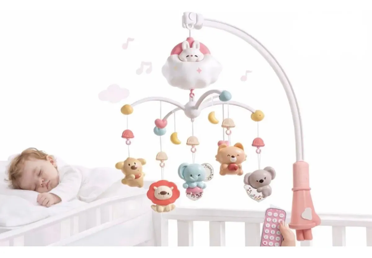 Móvil Musical Para Cuna Bebé Con Proyector Y Control Remoto-2
