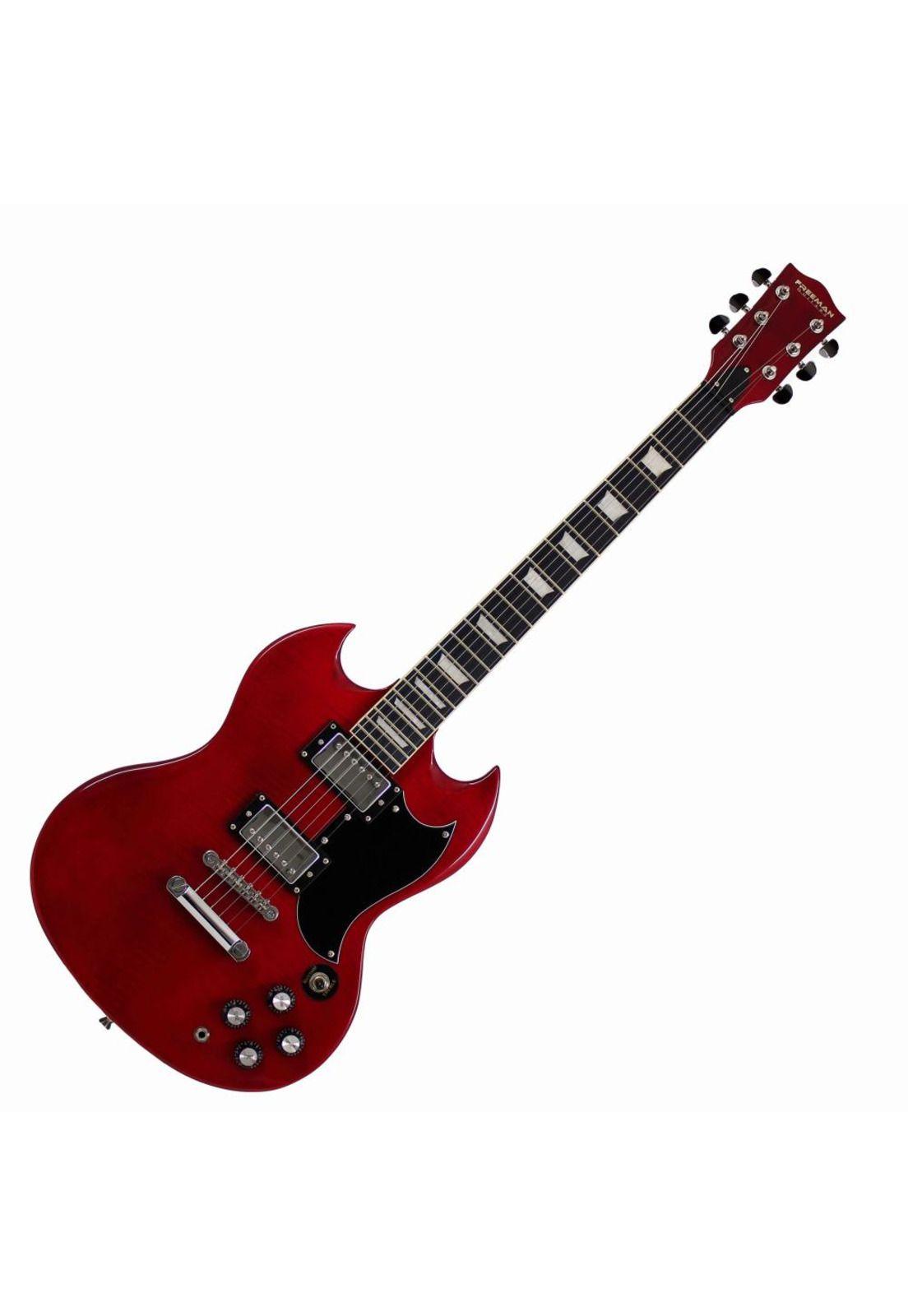 Guitarra eléctrica Freeman SG SSG-10 Rojo vino-0