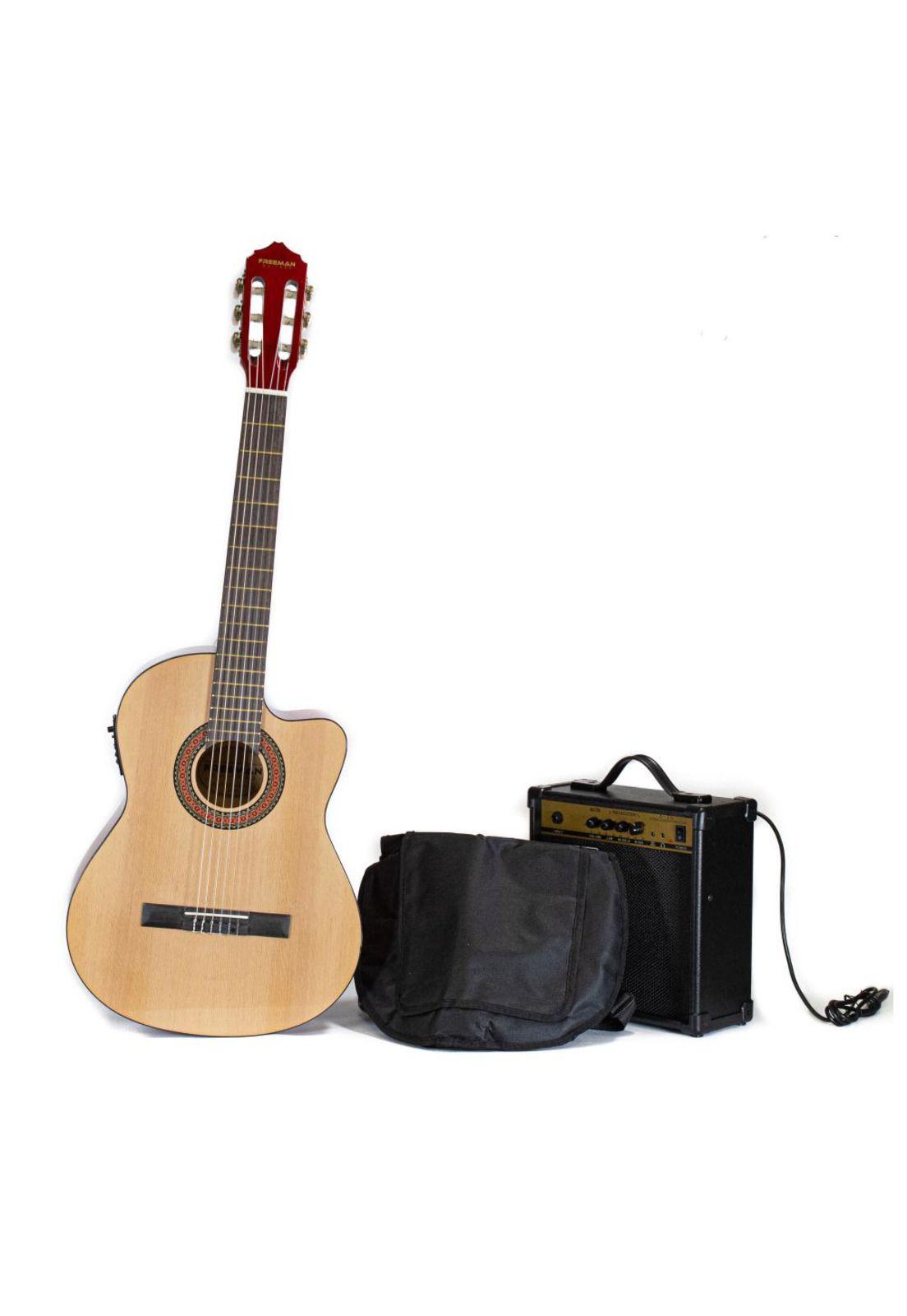 Pack de guitarra eléctroacústica Freeman FRCG44EQ - Natural-0