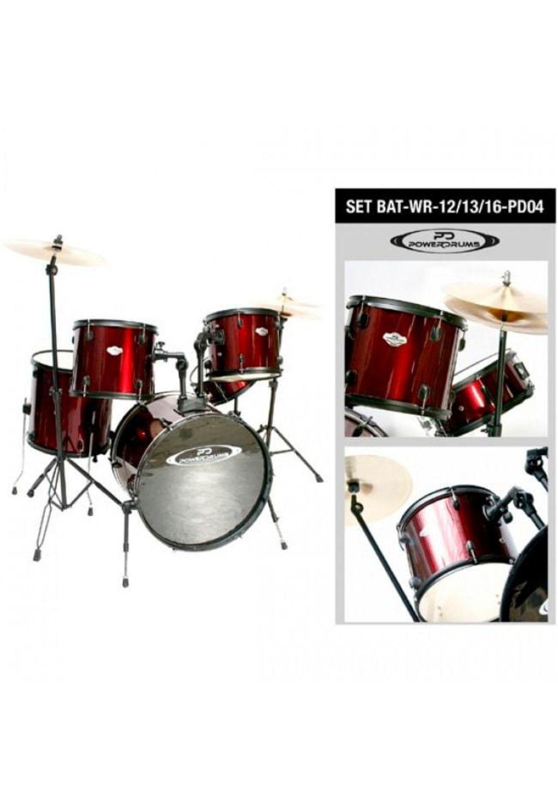 Set de batería Powerdrums PD-04 - Wine Red-0