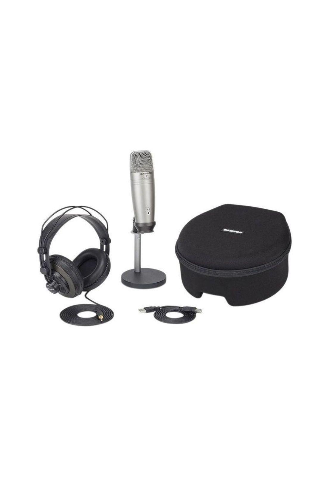 Pack de micrófono y audífonos Samson USB C01U/SR850 Pro Recording/Podcast-0
