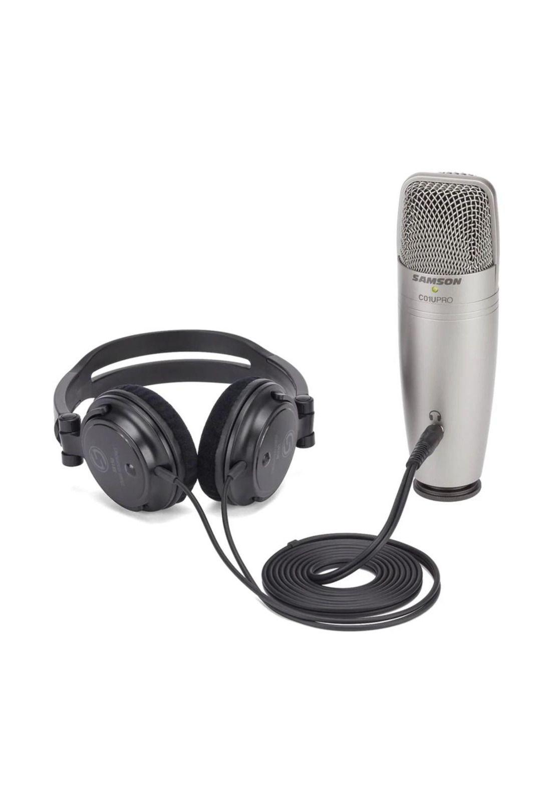 Pack de micrófono y audífonos Samson USB C01U/SR850 Pro Recording/Podcast-7