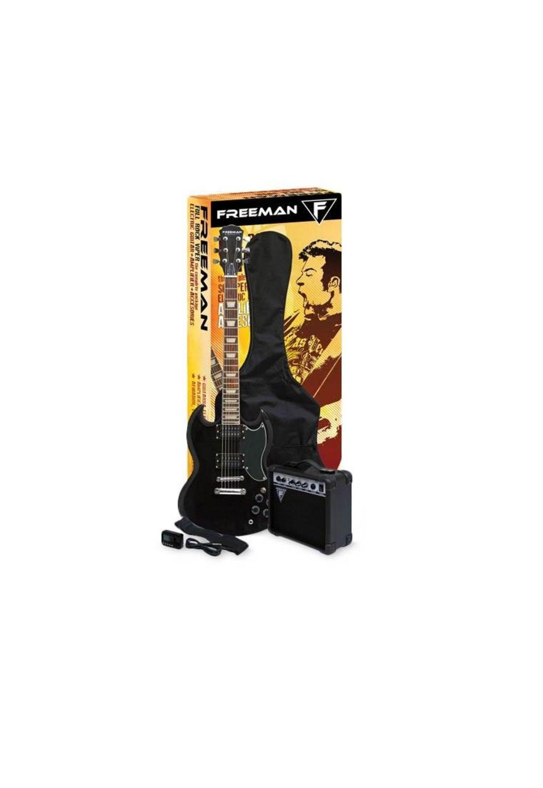 Pack de guitarra eléctrica Freeman Full Rock Viper - Black-0