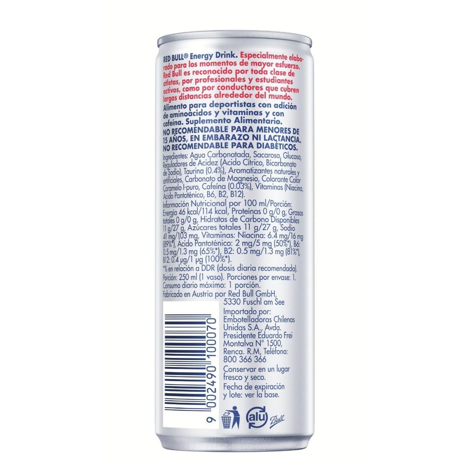 Red Bull Bebida Energética Pack 12 Latas 250Ml-3