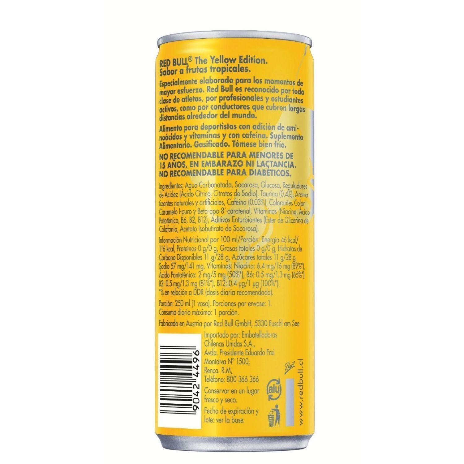Red Bull Bebida Energética Pack 4 Latas Tropical 250ml-2