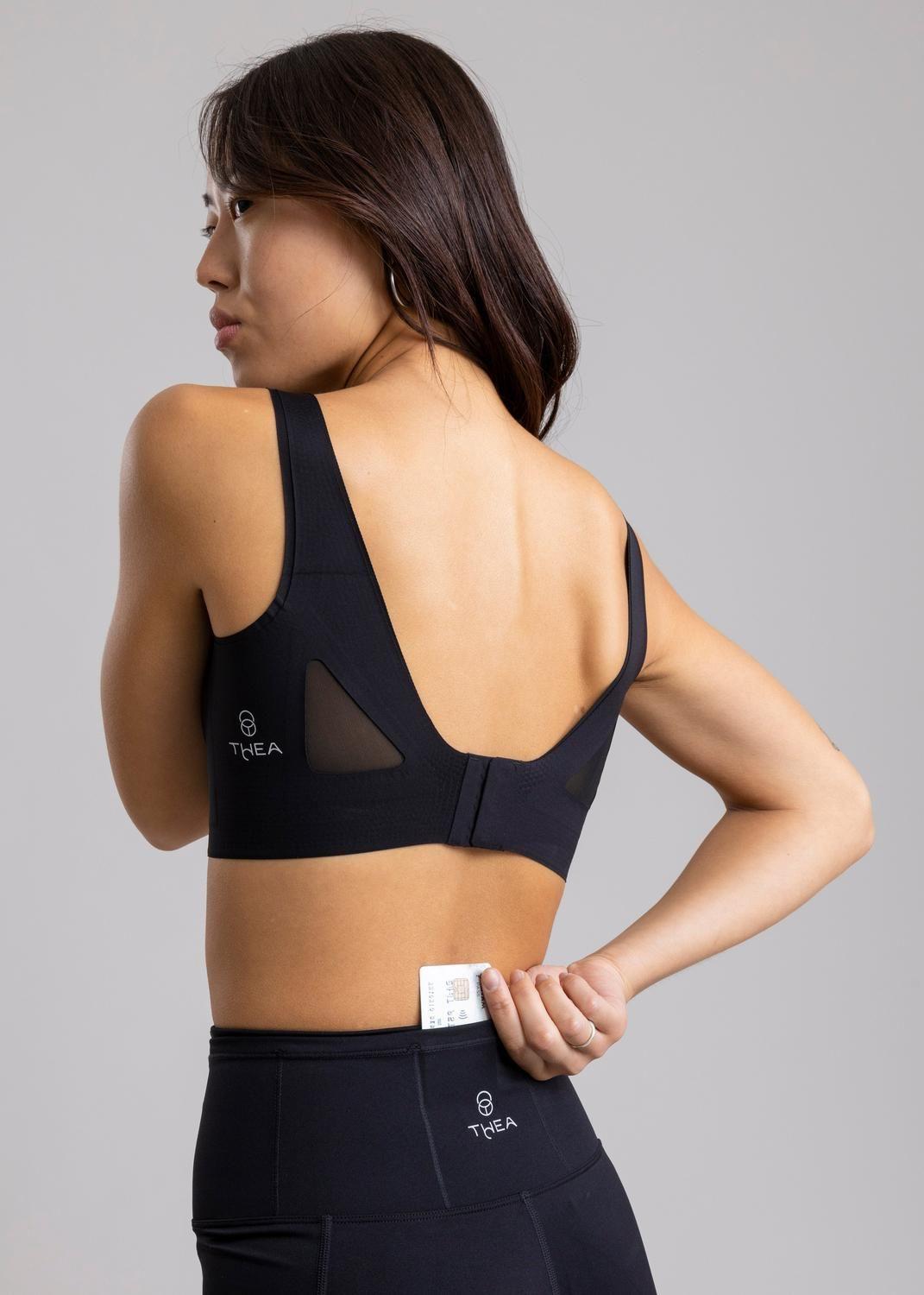 Legging Running Unfinished Rhea Black con 7 Bolsillos-5