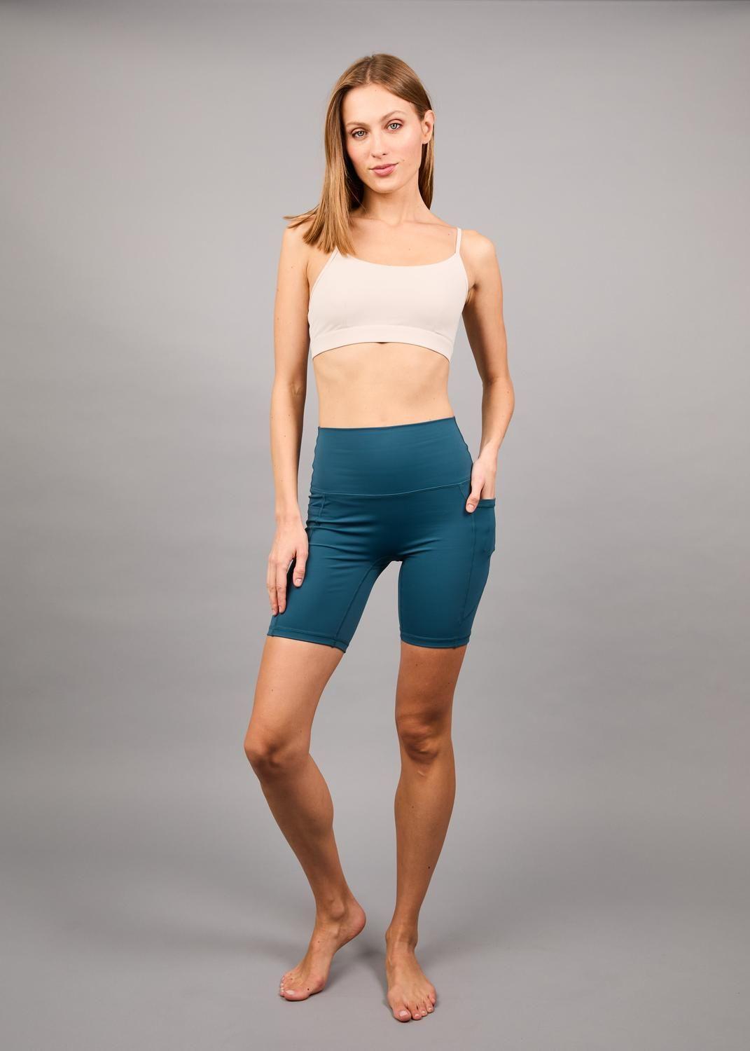 Legging Cortas Bolsillos Laterales Ambar Aegean Blue-0