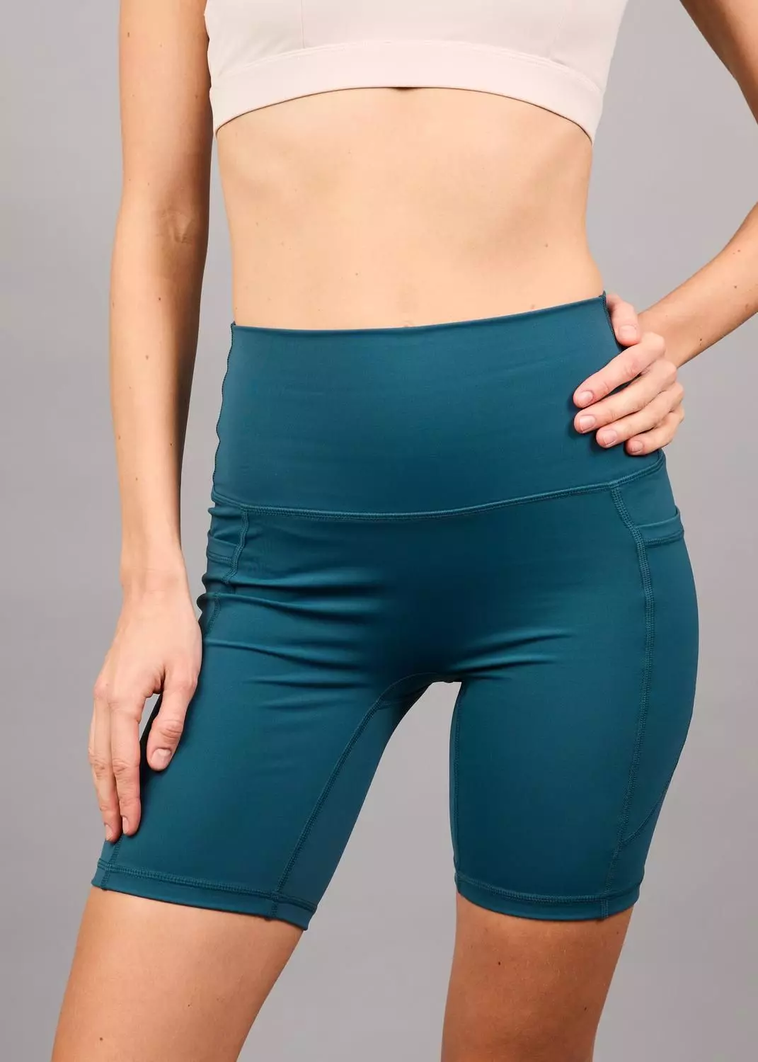 Legging Cortas Bolsillos Laterales Ambar Aegean Blue-1