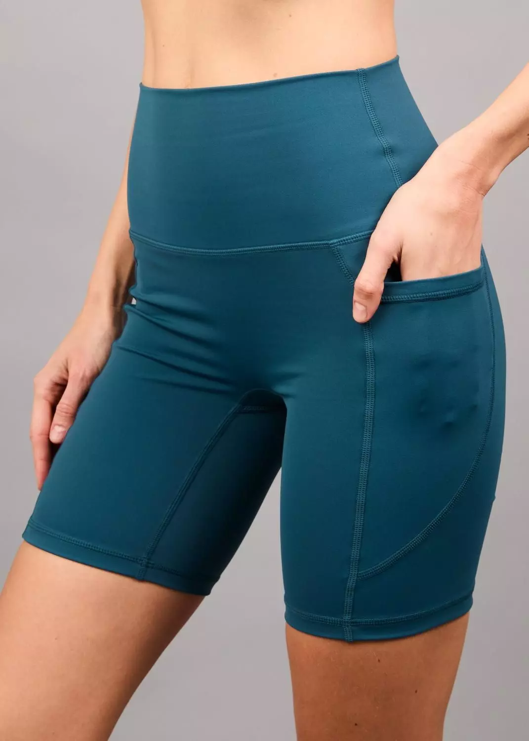Legging Cortas Bolsillos Laterales Ambar Aegean Blue-2