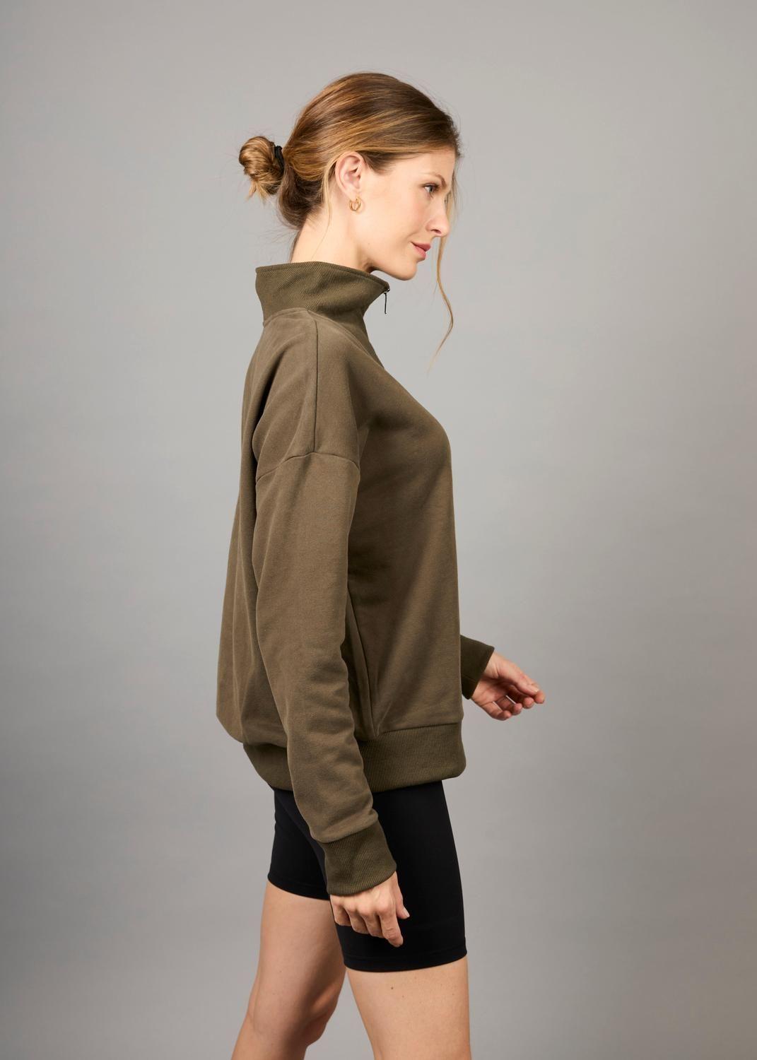 Poleron Half Zip Nott Verde Musgo-1