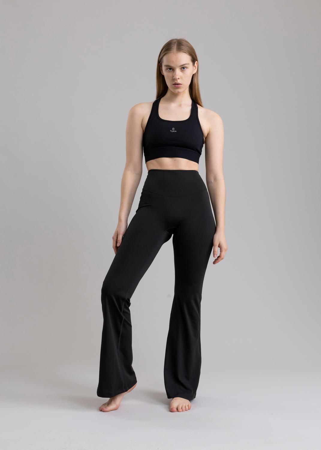 Pantalón Legging Brigid Black - Acampanado y de Tiro Alto-5