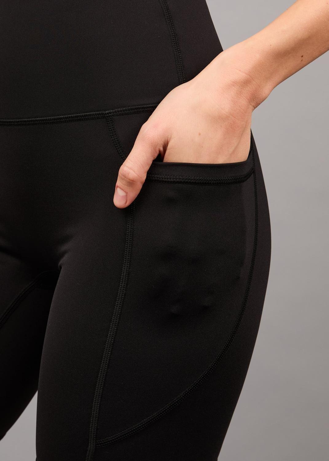 Legging Cortas Bolsillos Laterales Ambar Black-4