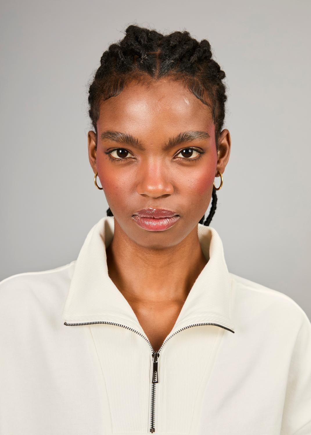 Poleron Half Zip Nott White-2