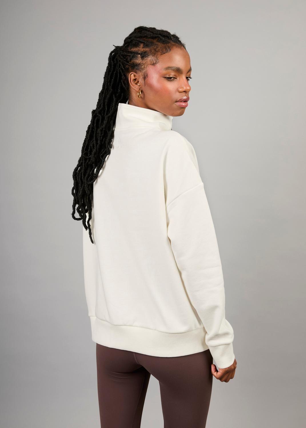 Poleron Half Zip Nott White-5