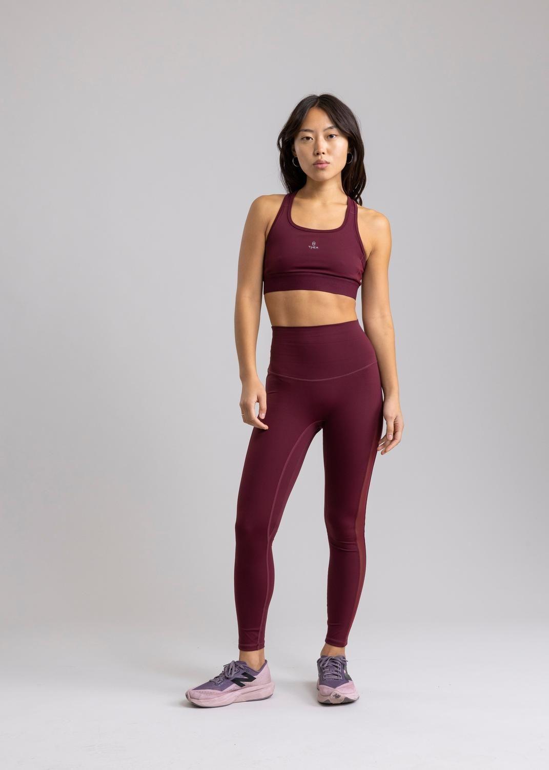 Legging Durga Deep Ruby Purple con Malla Lateral-1