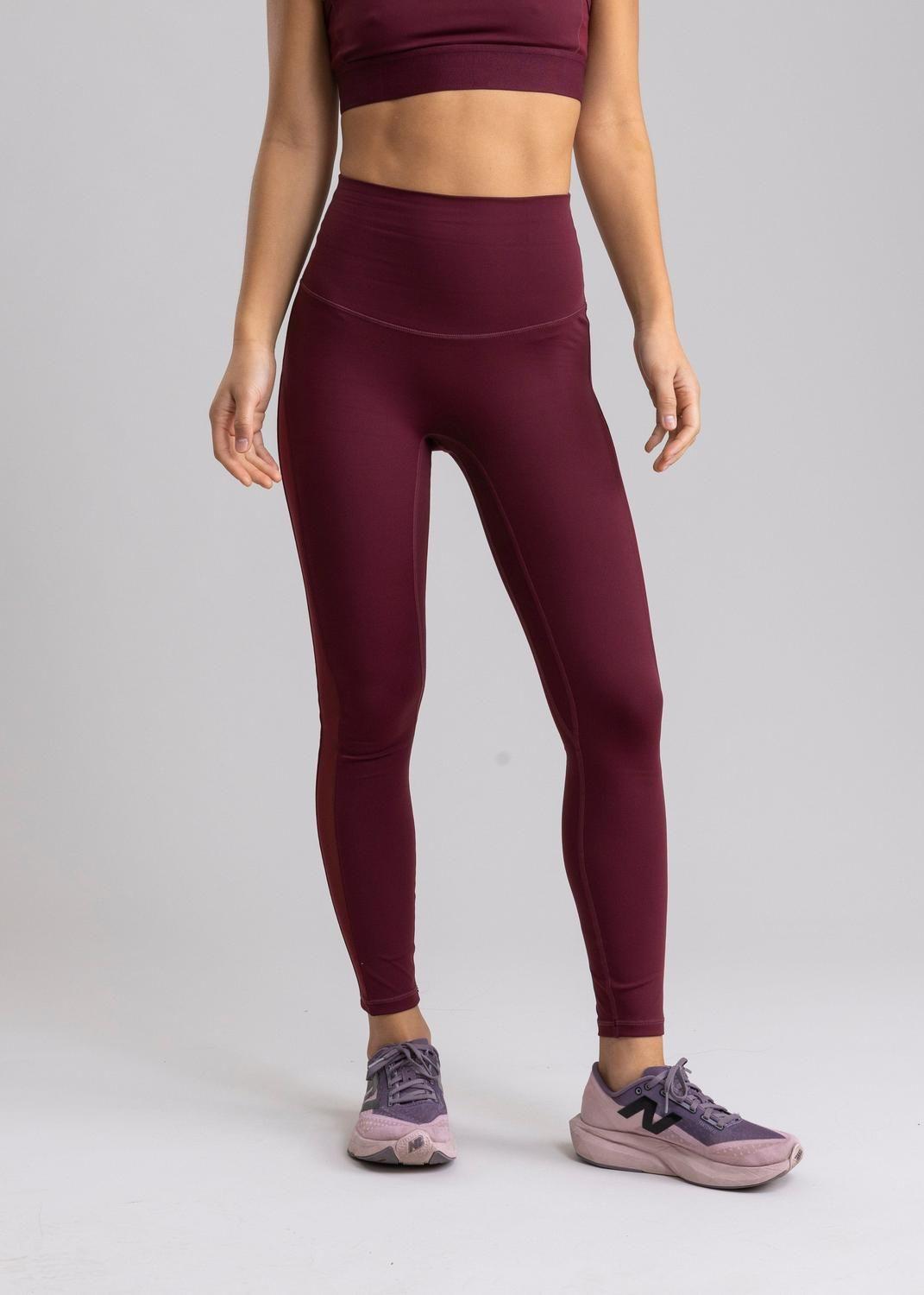 Legging Durga Deep Ruby Purple con Malla Lateral-3