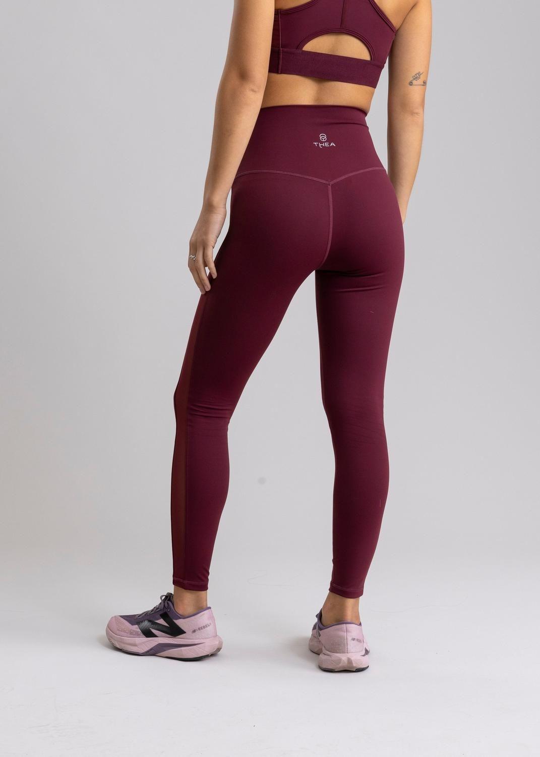 Legging Durga Deep Ruby Purple con Malla Lateral-5