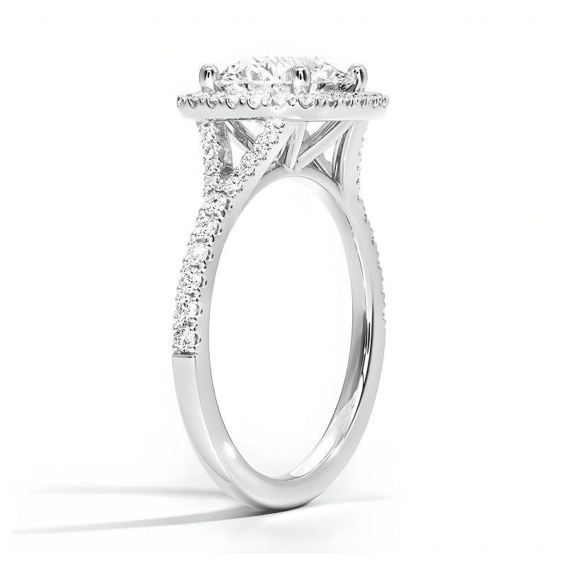 ANILLO DE COMPROMISO EN PLATA RODINADA PARA MUJER BOOMZAIR CON MOISSANITA REDONDA DE 3.0 CT.-1