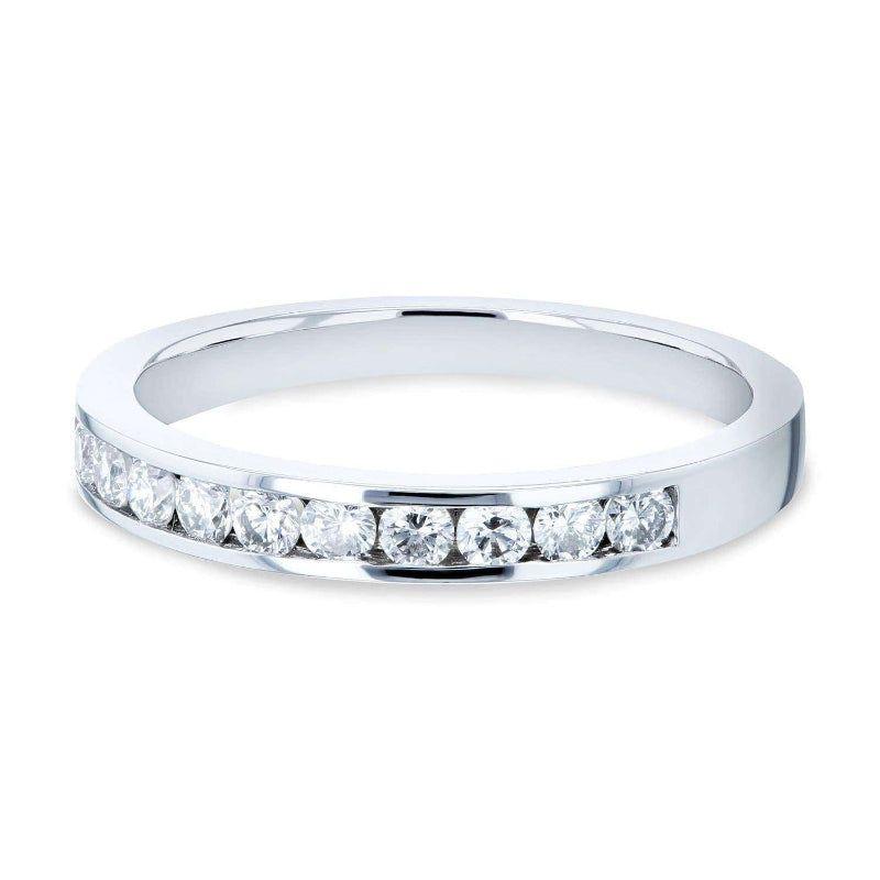 ANILLO DE COMPROMISO BOOMZAIR ESTILO MEDIO CINTILLO CON MOISSANITAS 0.40 CT D VVS1-2