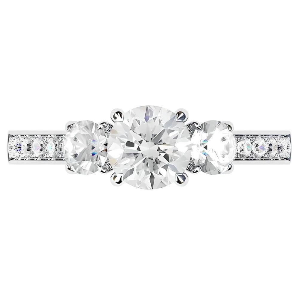 ANILLO DE COMPROMISO BOOMZAIR "GRAMERCY" CON MOISSANITAS DE 2.0 CT EN PLATA LEY RODINADA-0