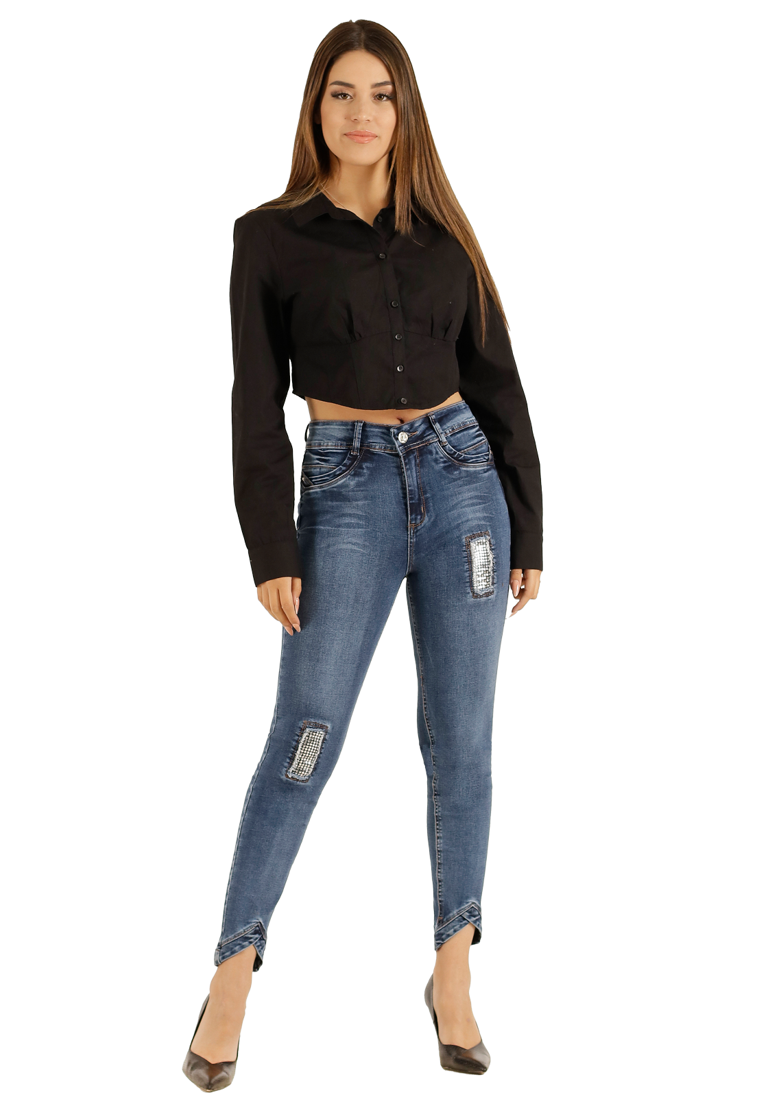 Jeans One World Ariana Strass -0