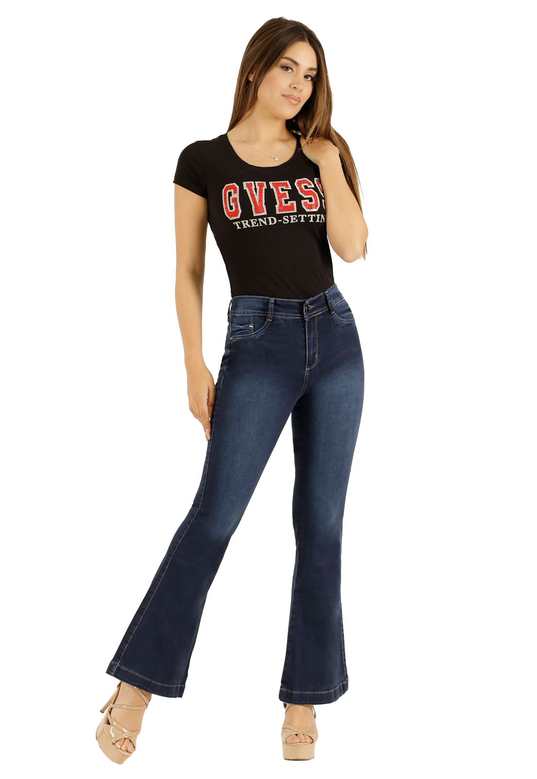 Jeans One World Jennifer Flare Blue Mujer-0