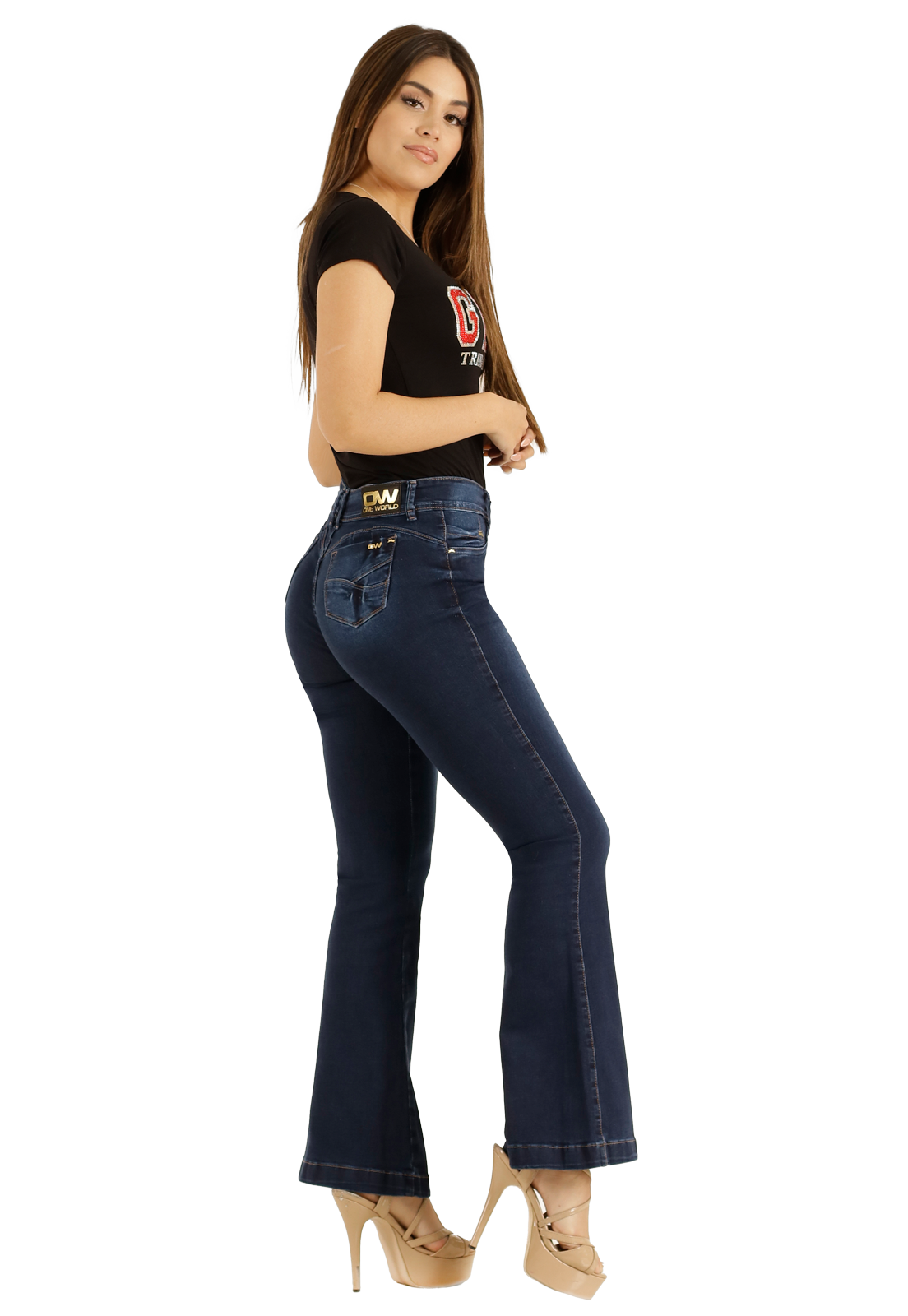 Jeans One World Jennifer Flare Blue Mujer-1