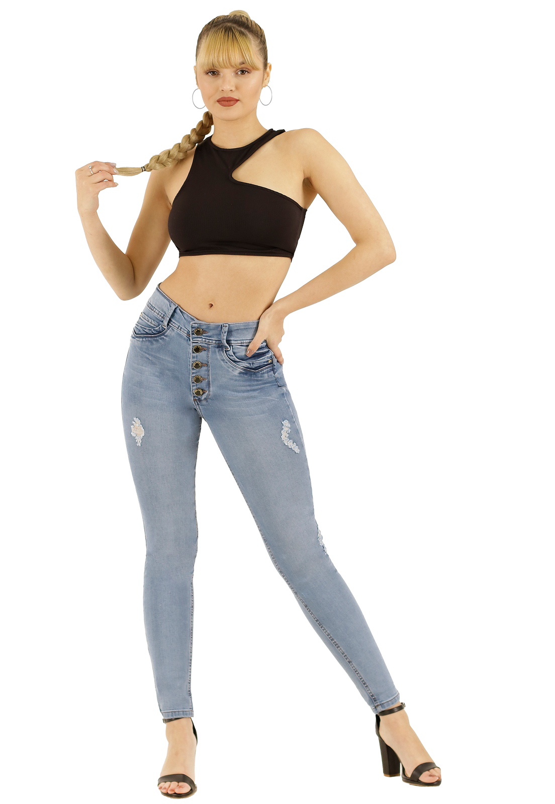 Jeans One World Jennifer Boton Mujer -0