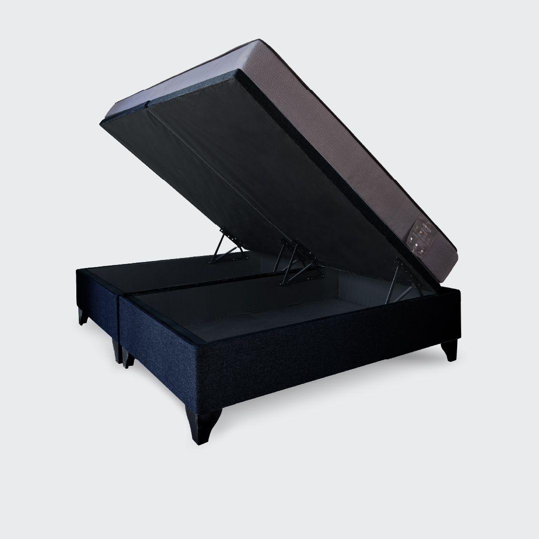 Cama Baúl 2 plazas Athenas apertura horizontal negro-2