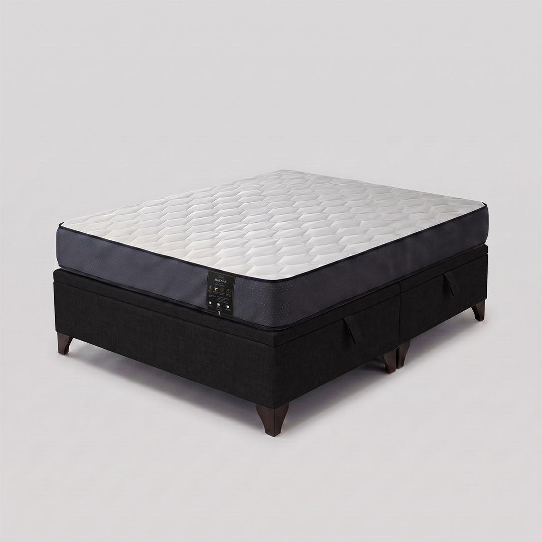 Cama Baúl 2 plazas Athenas apertura horizontal negro-0