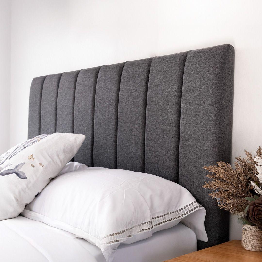 Respaldo de cama 2 plazas Tubular Gris-2